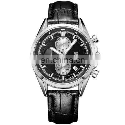 MEGIR 5005 Hot Fashion Men Military Leather Strap Quartz Man Watches Chronograph Date Mens Watch