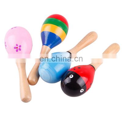 Fashion New Practical Hot Wooden Maraca Wood Rattles Kid Musical Party Favor Child Baby Shaker Toy