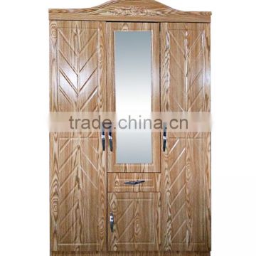 wardrobe 3 doors light beech color with middle color fashional design