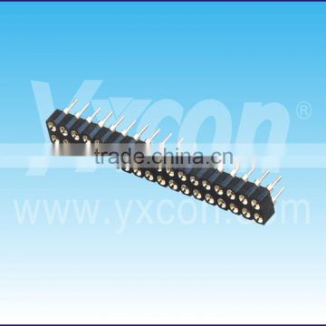 Dongguan Yxcon 2.54mm pitch single layer dual row straight high quality round female header connector