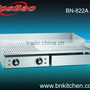 Baonan counter top commercial electric griddle (BN-822A half flat & half grooved plate)
