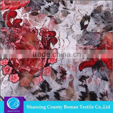 Textile supplier Best selling Fashion Net border print dress fabric