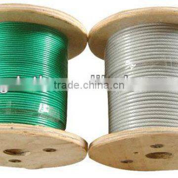 Top quality 6X19 Coated Galvanized Steel Rope/ Steel Cable