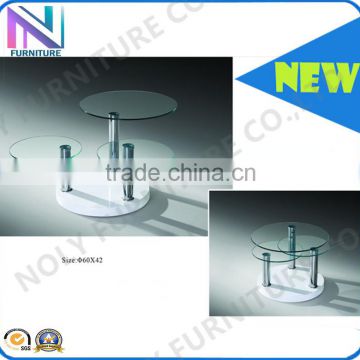 High Quality CT160 Bent tempered glass Corner table with metal base