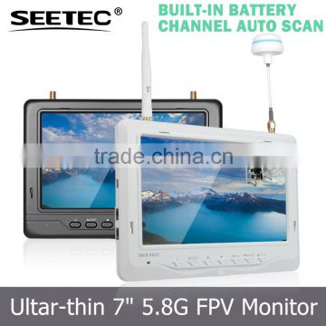 Portable and slim 32 channels fpv rc lcd monitor white color 7 inch built in battery drone toys