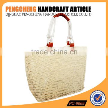 High quality fashion paper straw bag women crochet handbag