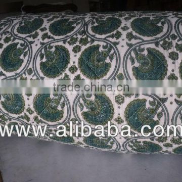 Indian Ethnic Quilts Cotton printed Jaipur,s famous quilts Quilts &blankets Gudadi quilted patchwork handblock handmade india,s