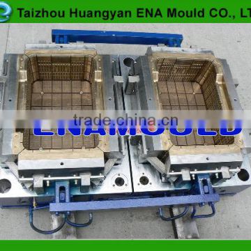 Huangyan factory custom plastic injection fruit crate mould with 2 cavity