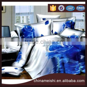 China Supplier Blue Rose Flower Printed 3D Bedding sets 3d bedclothes