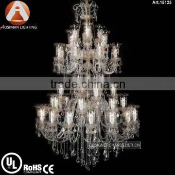 42 Light Luxury Glass Flower Lamp with Clear Crystal