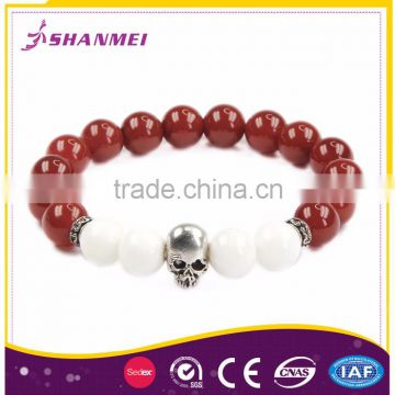 Export Oriented Factory Skull Red Agate Bangles Bracelets Cheap