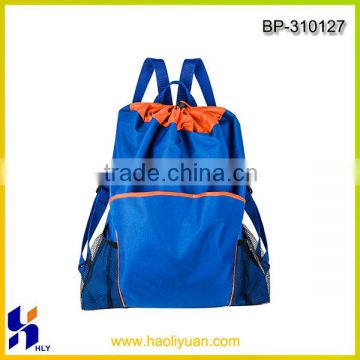 Professional manufacturer sale blue color drawstring school backpack bag