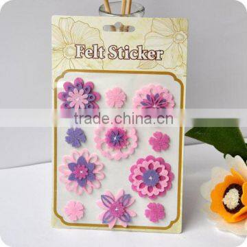 adhesive felt sticker, 3d sticker , handmade felt sticker, scrapbooking sticker, layered sticker , flower felt sticker