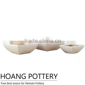 Low Square Glazed Ceramic Pot Indoor Decor