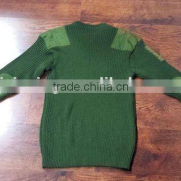 2015 police Olive Green V Neck Combat Acrylic Army Sweater