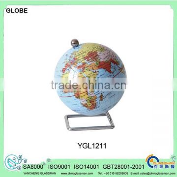 YGL1211 plastic deskpot globe with metal base