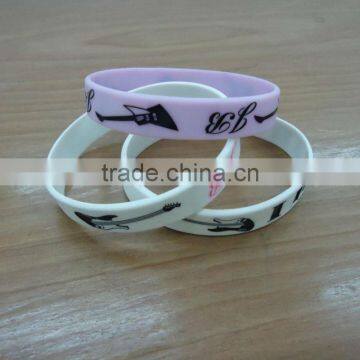 Beautiful wristband/silicone printing bracelets wih rainbow design