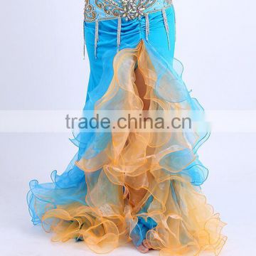 Belly dance two colors side slit long skirt for sale Q5023