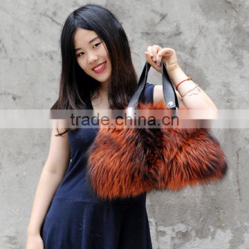 CX-H-17B 2017 New Hot Selling Genuine Fox Fur Lady Handbag