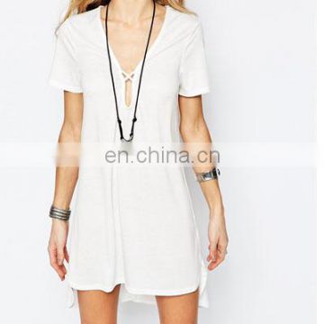 Newest Summer Sexy woman causal dress with plunge neck