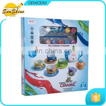 Painted art creative Tea set-Ceramic with cup paint and paint brush