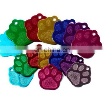 aluminum Paw Shape 2 Sides Tag pet dogs and cats ID Tag