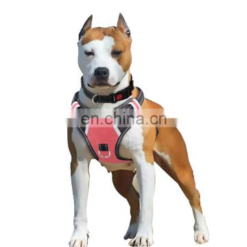 HQP-XP10 HongQiang Big Dog Harness No Pull Adjustable Pet Reflective  Soft Vest for Large Dogs Easy Control Harness