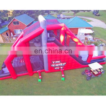 Ultimate extreme jumping air sport tower, 2 level stunt inflatable Free drop platform