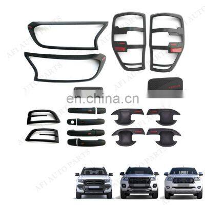 Black Abs Headlight Tail light Cover Auto Exterior Cover for Ranger T7 T8 2016+