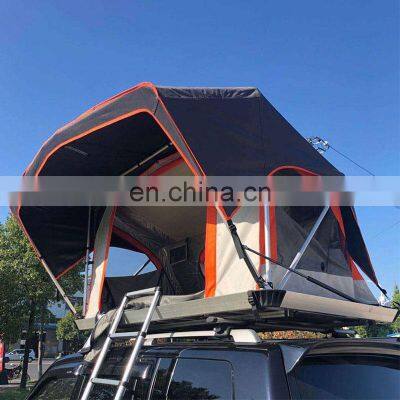 Cheap Hot Sale Top Outdoor Camping  Tent Automatic truck double layer black fabric hard shell 4*4 car roof top tent
