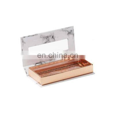 Custom rectangle empty marble magnetic eyelash paper packaging gift boxes