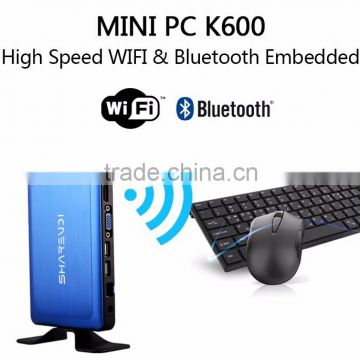 mini pc low consumption cheap educational thin client K600 blue alumnium alloy case 2GB 32GB