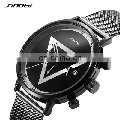 SINOBI Black Quartz Men Wristwatch S9830G Masculinity Man Sports Watch Cool Outdoor Watches Calendar  Window Handwatch