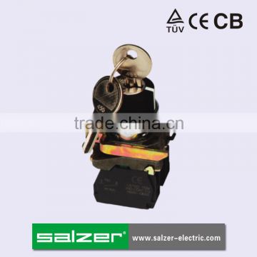 Salzer SA22-AG33 3-position Locked Selector Switch with Key