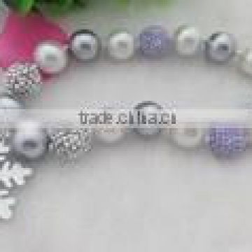 Wholesale-ratail Bubblegum Beads Kids Chunky Necklace bling big silver color necklace!!!