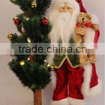 XM-A6001 20 inch indoor traditional santa hugging 24 inch lighted tree for christmas decoration