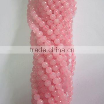 wholesale high quality gemstone pink dye jade round beads jewelry