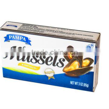 Canned Smoked Mussels with vegetable oil