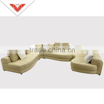 Luxury model R121 modern large sectional leather sofa