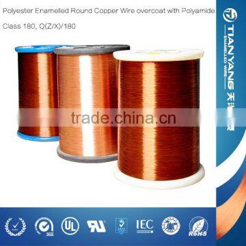 Polyester Enamelled Round Copper Wire overcoat with Polyamide, Class 180