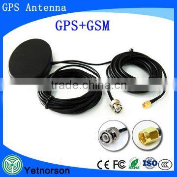 GPS+GSM double antenna combo antenna strong signal and faster search satellite with pure copper cable and custom connectors