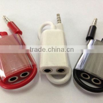 Audio Dual 3.5mm Jack Headset Splitter Cable for iPhone 5 5C 5S