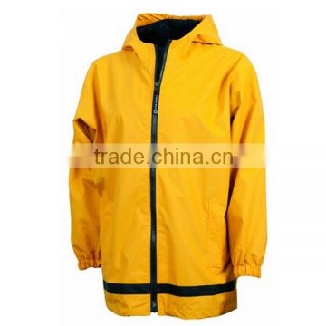 JSX541 hooded yellow long pvc raincoat