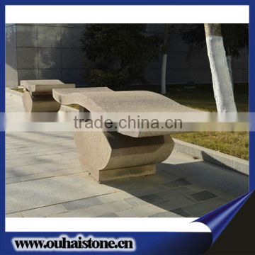 Unique Designed Stone Benches Irregular Curved Stone Park Benches