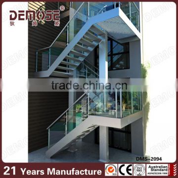 Cheap stainless steel exterior portable and prefabricated glass stairs