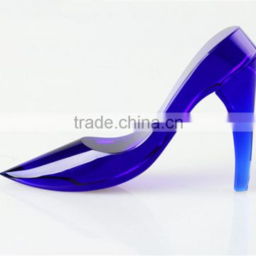2016 blue crystal glass low heel wedding shoes wholesale china