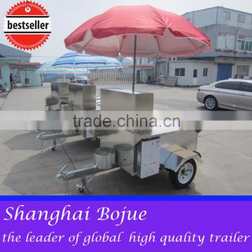 2015 hot sales best quality double-layer stainless steel hot dog cart hot dog cart on street running customized hot dog cart