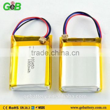 GEB battery 3.7V 1800mah li-ion polymer battery 103450
