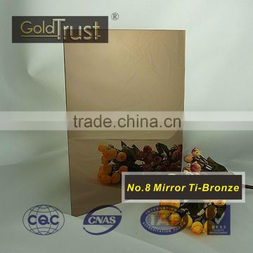 ASTM mirror finish stainless steel sheets for elevator decoration and wall panels