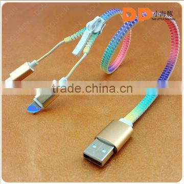 China original zipper usb cable for iphone cable 2 in 1 usb cable
